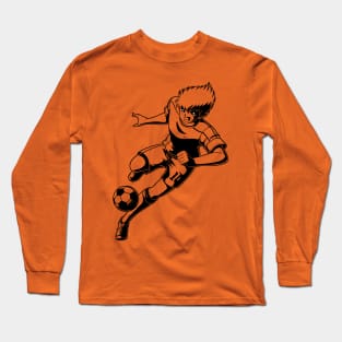 Captain Tsubasa Tsubasa Ozora Drive Shoot Line Art Long Sleeve T-Shirt